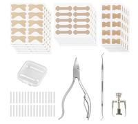 hommova 70pcs Ingrown Toenail Corrector Set, Toenail Correction Strips with Toe Lifter and Nail Groove Pliers