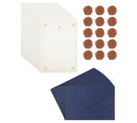 hommova 80 Pcs Letter Writing Set Including 15 Vintage Envelopes, 50 A5 Letter Paper, 15 Wax Seal for Invitation Greeting Cards