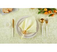 HommxJF 50 Pieces Wave Scroll Damask Jacquard Satin Napkins Light Yellow Cloth Napkins 17 x 17 inch,Water Resistant Spillproof Dinner Napkins for Restaurant Weddings Party Dinner Decoration