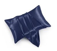 HommxJF Navy Blue Satin Pillowcases with Zipper （20x36）,King Size Pillowcases Set of 2,Navy Blue Silk Pillowcase for Hair and Skin