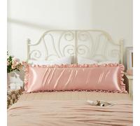 HommxJF Rose Gold Satin Pillowcases Body Pillow for Hair and Skin,Rose Gold Body Pillow Silk Pillowcase with Envelope Closure Princess Room Decoration
