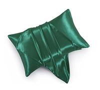 HommxJF Satin Pillowcases with Zipper （20x36）,King Size Pillowcases Set of 2,Blackish Green Silk Pillowcase for Hair and Skin