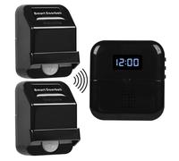 HommyFine Motion Sensor Detector Wireless PIR Security Alarm, Welcome Doorbell, Mailbox Alert, Dogs and Cats Passing Reminder for Business Hotel Home Office (Black 0201)