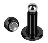 Hommyzone Adjustable Height Magnetic Door Stopper,Heavy Duty Magnetic Doorstop, 304 Stainless Steel Door Holder with Wall&Floor Mounted…(Black)