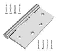 Hommyzone Heavy Duty Hinges,304 Stainless Steel Door Hinges 4-1/2 Inch,4.5"x 4" Ball Bearing Door Hinge with Square Corners -2 Pack (Silver)