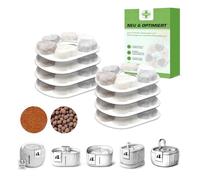 HOMNATURE Compatible Replacement Filter for All PrettyPaw Cat Fountain Filters - Box of 8, Additional with Maifan and Expanded Clay Balls, 6-Layer Filtration, Patented Upgrade Version