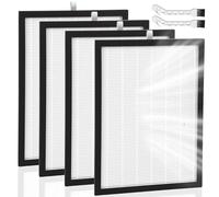 HOMNATURE Pack of 4 H13 HEPA Filter Compatible with Meaco 20L 20LE Low Energy Dehumidifier,2 in 1 Filters with 2 Cleaning Brushes to Enhance Air Quality