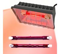 Homnebila 250W Chicken Coop Heat Lamp with Guard, Adjustable Temperature Brooder Heater, 175W/250W Infrared Heating Lamp for Chicks, Ducklings, Poultry, Livestock & Small Pets