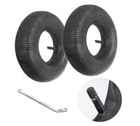 Homo Trends 2 Pcs 3.50/4.00-6 Inner Tubes Wheelbarrow Straight Valve with Tyre Lever for Barrow Sack Truck Sack Barrow Wheels