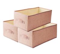 Homo Trends 3 PCS Fabric Storage Boxes Drawer Organisers Wardrobe Organizer Foldable Dividers Box Bins Handles Clothes Closet Shelves Organiser Socks Underwear Ties Scarve Toys Handkerchiefs, Pink