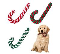 Homo Trends 3PCS Christmas Dog Toys, Dog Christmas Presents, Interactive Squeaky Chew Dog Toy, Rope Dog Toys for Small/Medium Puppy Dogs Xmas Gift, Pets Teething Cleaning and Training(3 Colors)