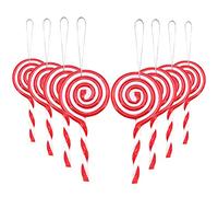 Homo Trends 8Pcs Christmas Lollipop Ornament, Acrylic Red and White Candy Cane Christmas Tree Hanging Ornament Swirl Lollipop Mould Decoration for Home Party……