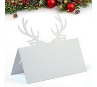 Homo Trends Christmas Place Cards for Table 50Pcs Name Snowflake Holders Wedding Card Party Decoration Metting Supplies, C-Snowflake White