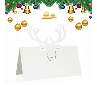 Homo Trends Christmas Place Cards Place Cards for Table 50Pcs Place Name Cards Deer Christmas Name Place Holders Wedding Card Table Place Card for Wedding Supplies or Party Favor