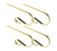 Homo Trends Christmas Stocking Holder Stocking Hangers for Fireplace 4 Pcs Christmas Metal Hooks Decorations for Mantle Hanging Christmas Stockings (Gold)