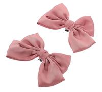 HOMOBABE 1 Pair Pink Bow Shoe Clips for High Heels, Reusable Fabric Shoe Decoration Charms, Elegant Bridal Accessories for Wedding, Prom and Evening Party