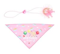 HOMOBABE 1 Set Dog Birthday Hat and Bandana Pink Dog Costume Accessories for Pet Party Comfortable and Breathable Design for for Birthday Celebrations