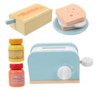 HOMOBABE 1 Set Kitchen Toaster Wooden Pretend Cooking Appliance for Early Education Bright Color Design Develops Creativity Cognitive Skills Safe for Boys