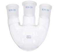 HOMOBABE 100ml Three-necked Boiling Flask Glass Laboratory Container round Bottom for Distillation Apparatus and Simple Distillation, Multi-purpose Glassware with Easy Observation