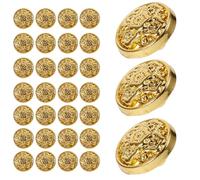 HOMOBABE 100pcs 7mm Mini Retro Flower Doll Clothes Buttons Round Metal Replacement Buttons for Doll Shirts Sewing