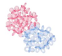HOMOBABE 100pcs Acrylic Mini Pacifiers for Shower Game Party Favors for Boy Shower Table Decorations for Bulk Pacifiers for Baptism
