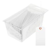 HOMOBABE 100pcs Hanging Jewelry Tags with Smooth Writing Surface and Convenient Add Or Remove Feature, White Paperboard Marking Tags Suitable for Jewelry and Stationery Use