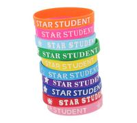 HOMOBABE 10pcs Fancy Reward Bracelets for Boys and Girls Silicone Wristbands Star Student Id Bracelets School Classroom Supplies