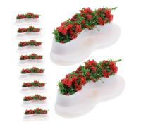 HOMOBABE 10pcs Miniature Leisure Benches with Flower Bed Model Vintage Dollhouse Accessories for Sandbox Shopping Centers Public Spaces Lightweight Versatile Microlandscape Decor