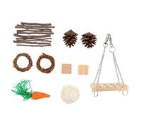 HOMOBABE 10pcs Pet Chew Set for Hamsters Rabbits Guinea Pigs Natural Environmental Material Bite Playthings to Soothe Teeth and Prevent Destructive Chewing