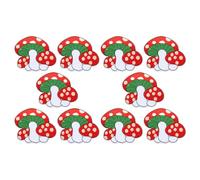 HOMOBABE 10pcs Red Embroidered Mushroom Sew Patches for DIY Clothes Decoration, Easy to Use Polyester Cloth Appliques Adorable Beautiful Patterns, for Refreshing Look