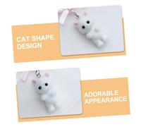 HOMOBABE 10pcs Small Flocking Cat Charms for Jewelry Making Pendants for Bracelets Necklaces Keychains and Accessories Cute White Cat DIY Craft Decorations Women