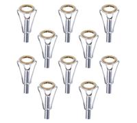 HOMOBABE 10pcs Stainless Steel Fishing Rod Guide Ring Portable Replacement for Broken or Old Guide Rings in Golden and Silver, for Homemade Rod DIY and Subsection Repairing