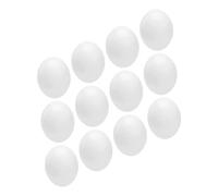 HOMOBABE 12pcs Fake Bird Eggs Realistic Plastic Shell round Wear-resistant Egg Props Smooth Delicate Design Not Easy to Break for Dove Coop