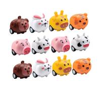 HOMOBABE 12Pcs Mini Animal Pullback Cars Fun Party Favors for Easy to Use Friction Powered Vehicle Charming Cartoon Characters for Easter Egg