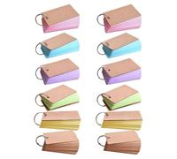 HOMOBABE 12pcs Revision Cards with Metal Ring, Small Portable Colored Index Cards for Word Learning and Memorization, Lightweight Paper Notecards for Practice the Go and Education