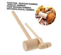 HOMOBABE 12Pcs Wooden Hammer for Seafood Cracking Mini Crab Leg Hammer Lobster Shell Tools for DIY Jewelry Making for Family Gatherings and Parties