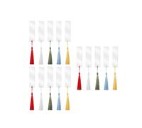 HOMOBABE 15 Sets Blank Acrylic Cards DIY Bookmarks Practical Page Marker with Tassels Workmanship Small Fresh Design for School Graduation and Birthday Random Color