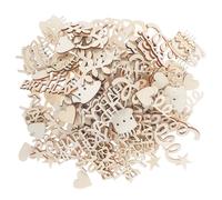 HOMOBABE 150pcs Birthday Wood Cutouts Mini Unfinished Wood Ornaments Ready for Painting Multipurpose Small Shapes for Scrapbooking and Party Planning