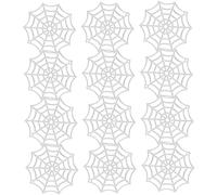 HOMOBABE 150pcs Glow the Dark Plastic Cobweb Decor for Halloween Party Scene Multi Function Spider Web Props for Haunted Houses Escape Rooms Bar Decorations Halloween Supplies