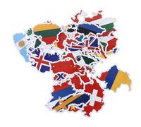 HOMOBABE 150Sheets National Flag Stickers for Suitcase Laptop and Diary Durable Adhesive Decals for Luggage Phone and Tablet DIY Decal Pack with Unique Designs for Friends