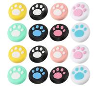 HOMOBABE 16Pcs Cat Paw Pattern Joystick Grip Caps Nonslip Cover for Controllers Enhanced Precision Game Controller Accessories