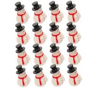 HOMOBABE 16pcs Christmas Little Snowman Ornaments Christmas Decorations Small Snowman Figurines Mini Accessories Miniature Miniature Decorations White Resin