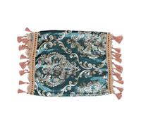 HOMOBABE 1pc Blue Satin Guzheng Cover with Elegant Fringe Patterned Dustproof Protective Cloth for Guzheng Instrument Fine Craftsmanship Music Instrument Decor