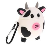 HOMOBABE 1pc Cow Silicone Earbuds Case Wireless Earbuds Box Protector Compatible with Airpods Cute Cow Shape Design Sturdy Protects from Bumps Scratches