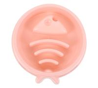 HOMOBABE 1Pc Fish Bone Slow Feeder Bowl for Dogs and Cats Interactive Pet Dish Helps Prevent Obesity Easy to Clean Suitable for Wet Dry Food Pink Color