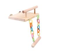 HOMOBABE 1pc Wooden Parrot Swing Toy Creative Bird Chewing Ladder Swing Educational Fun for Parrots Cockatiels Birds Safe Pet Toy for Home Use