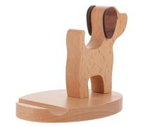 HOMOBABE 1pcs Desktop Phone Holder Puppy Cell Phone Stand for Desk Portable Wood Creative Workmanship 4.13x3.54x2.75in Suitable for Broadcast Live and Watch Movies
