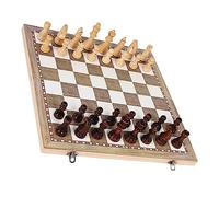 HOMOBABE 1Set Foldable Wooden Chess Set International Chess Checkers Game Portable Design for Easy Storage High Grade Wood Educational for Adults
