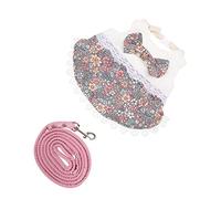 HOMOBABE 1set Lovely Lace Dress Leash Cute Printing Costume for Small Pets Stylish and Comfortable for Special Occasions and Photos Design for Your Adorable Bunny