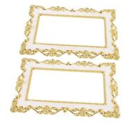HOMOBABE 2 Pcs Decorative Light Cover Plates for Double Switches Plastic Wall Panels with Gold-Edged White Finish Protective and Fade-Resistant Home Decor for Living and Bedroom